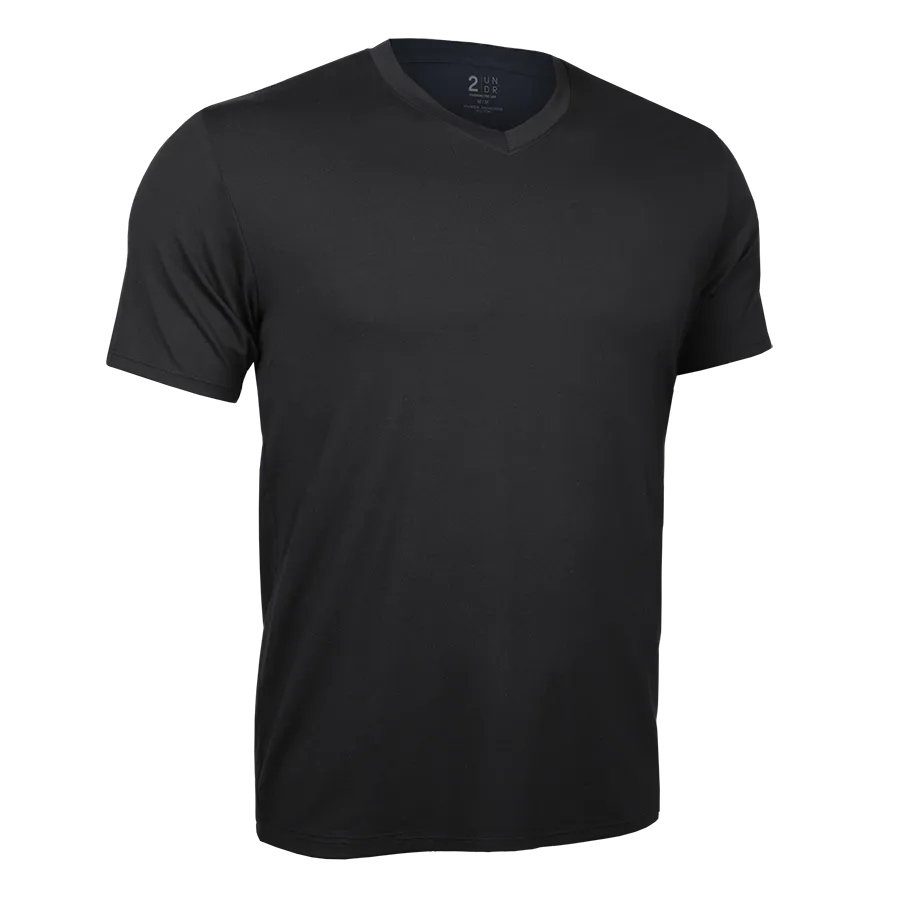 2UNDR V Neck Tee in Black