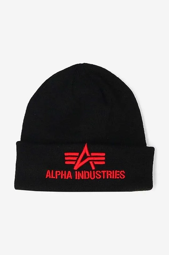 Alpha Industries beanie 3D Beanie black color 168910.94