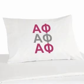 Alpha Phi Sorority Letters in Sorority Colors Pillowcase