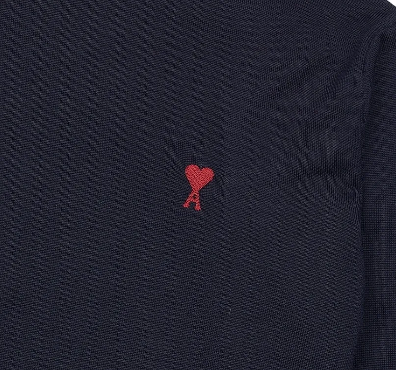 AMI PARIS  |Heart Wool Long Sleeves Plain Oversized Logo Designers