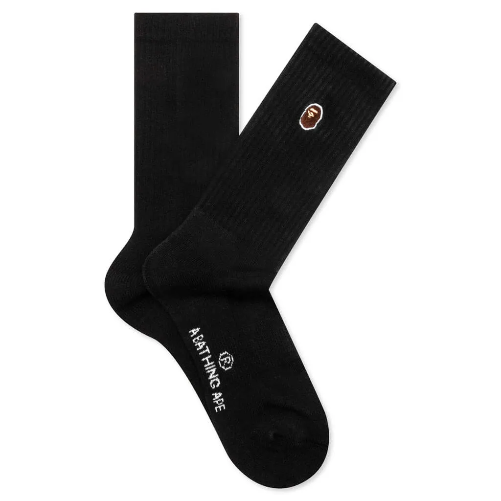 Ape Head One Point Socks - Black