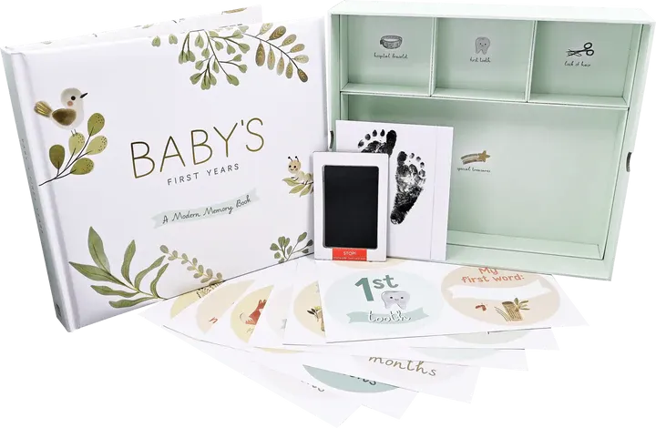 Baby's First Years-A Modern Memory Book with Keepsake Box