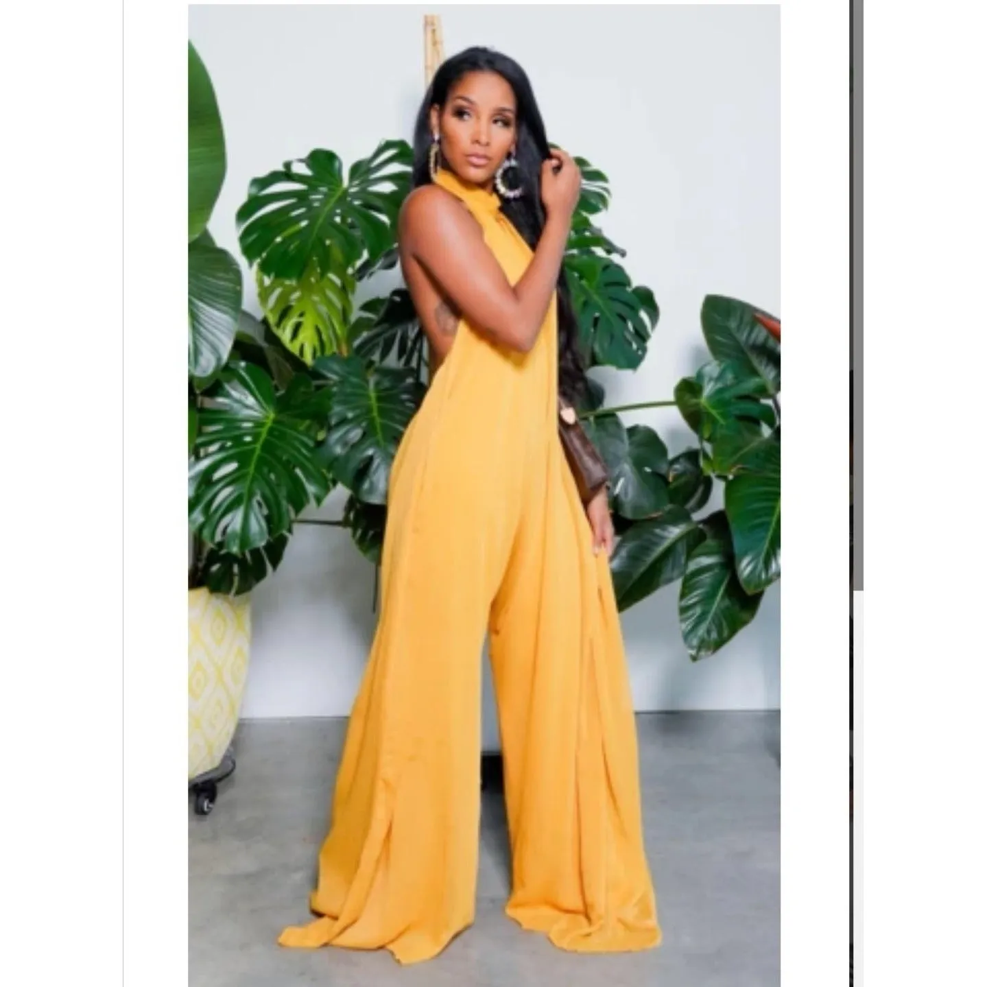 Backless Wide Leg Jumpsuit