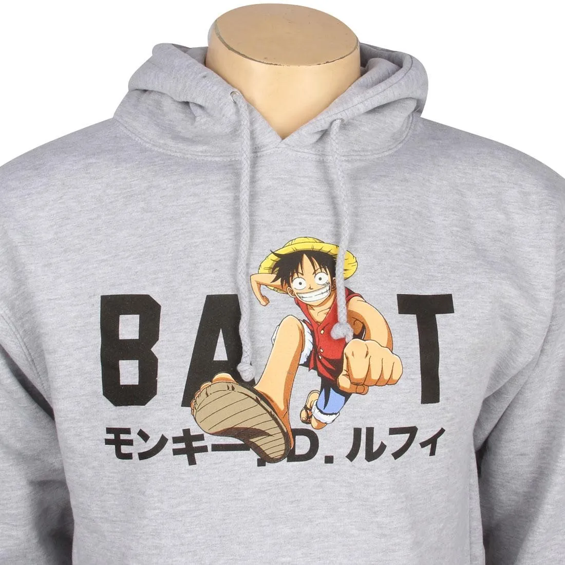 BAIT x One Piece Luffy BAIT Logo Pullover Hoody (grey heather)