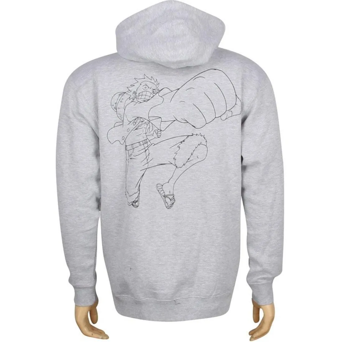 BAIT x One Piece Luffy Punch Pullover Hoody (grey heather)