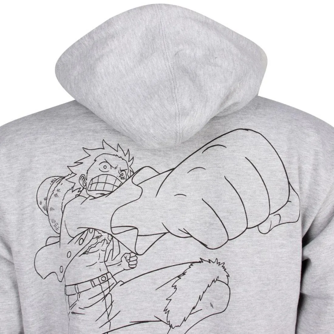 BAIT x One Piece Luffy Punch Pullover Hoody (grey heather)