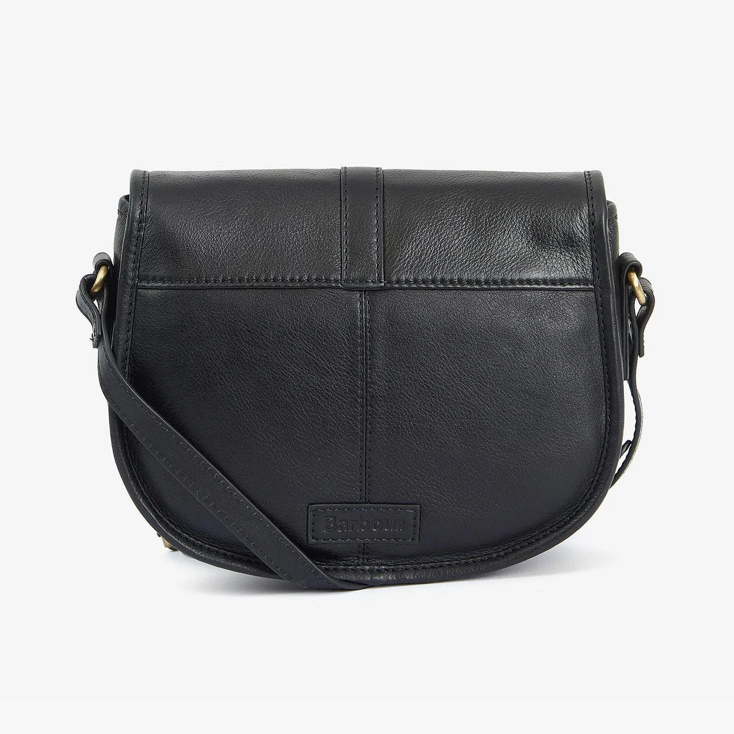 Barbour Laire Medium Leather Saddle Bag in Black