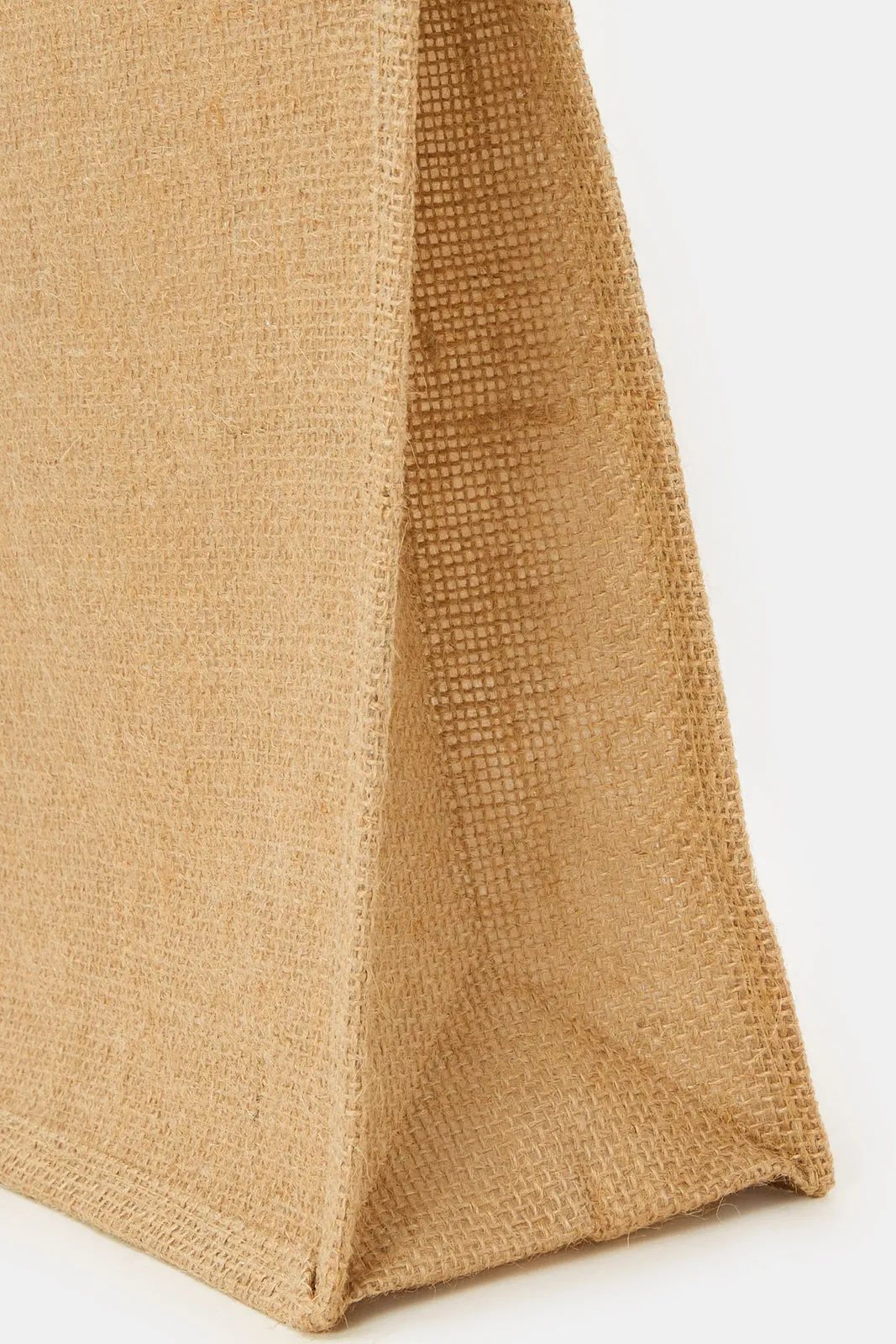 Beige Jute Shopping Bag