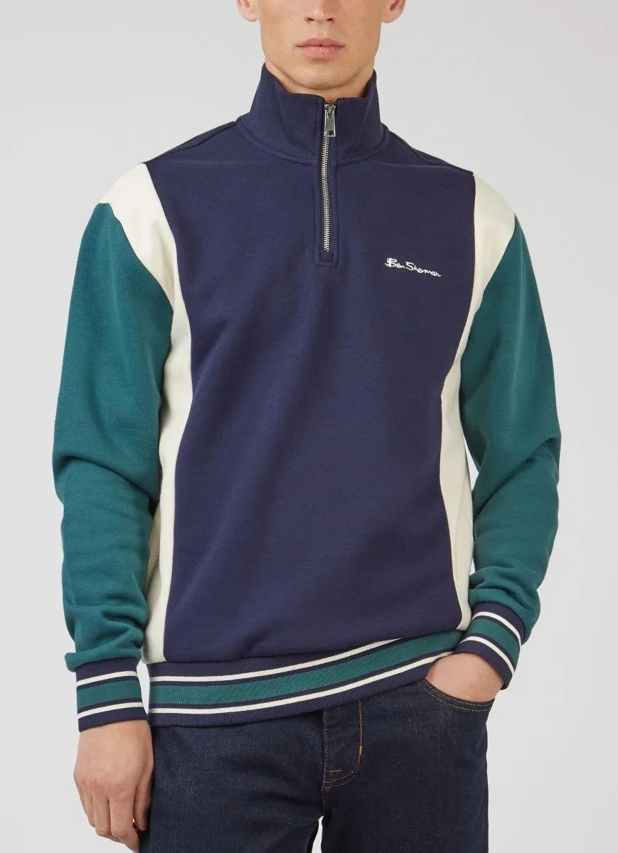 Ben Sherman Half Zip Track Top Jacket Marine