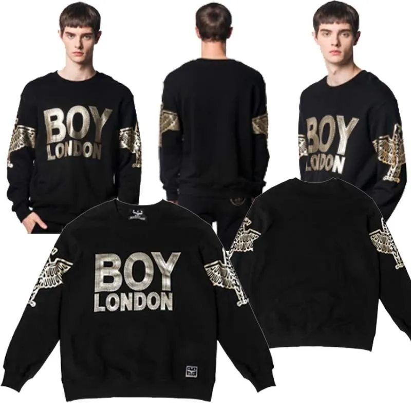 BOY LONDON  |Studded Street Style U-Neck Long Sleeves Cotton Fringes