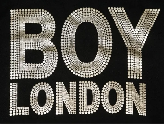 BOY LONDON  |Studded Street Style U-Neck Long Sleeves Cotton Fringes