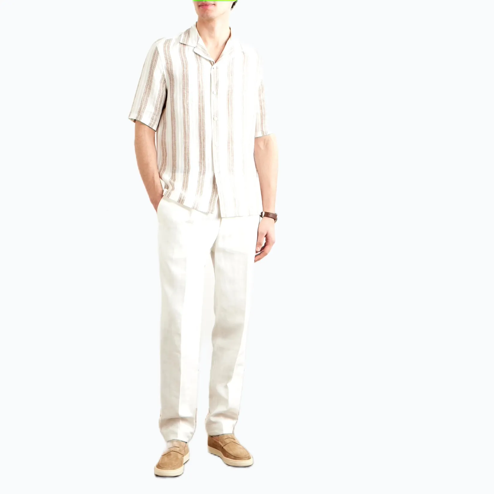 BRUNELLO CUCINELLI  |Linen Short Sleeves Shirts