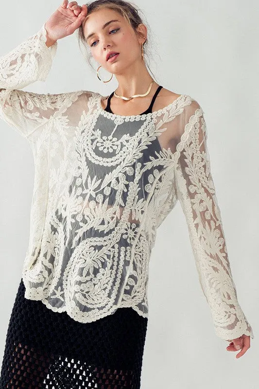 Cher Bell Sleeves Lace Top