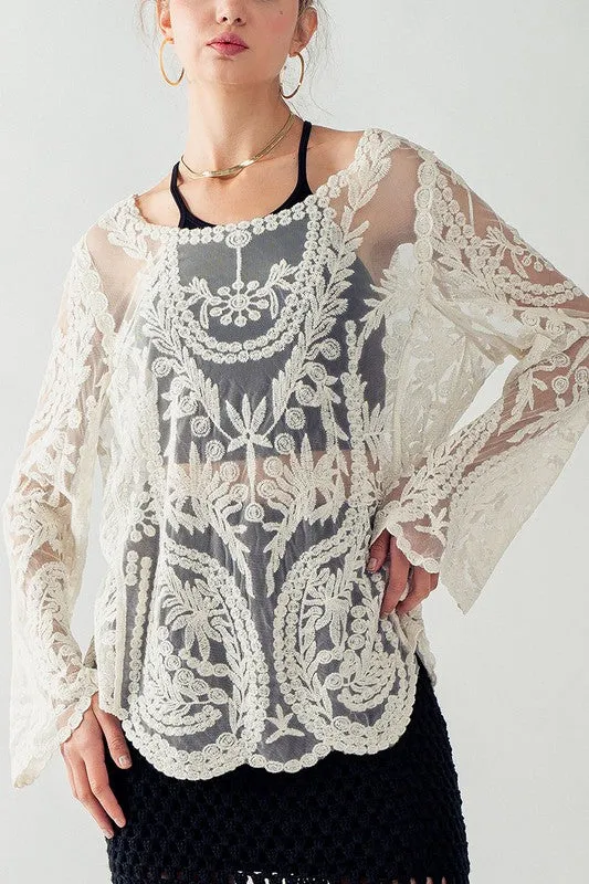 Cher Bell Sleeves Lace Top