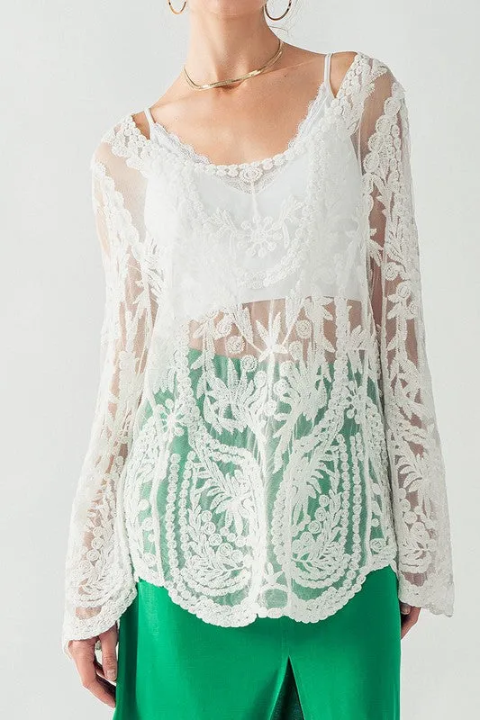 Cher Bell Sleeves Lace Top