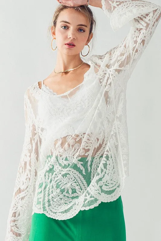 Cher Bell Sleeves Lace Top