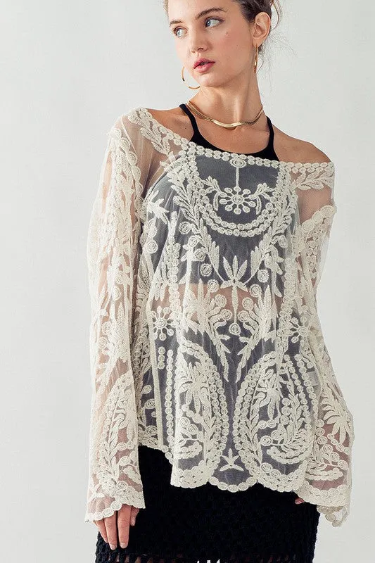 Cher Bell Sleeves Lace Top