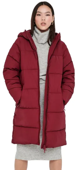 coat ONLY Sienna Long Puffer Otw - Rhubarb - women´s