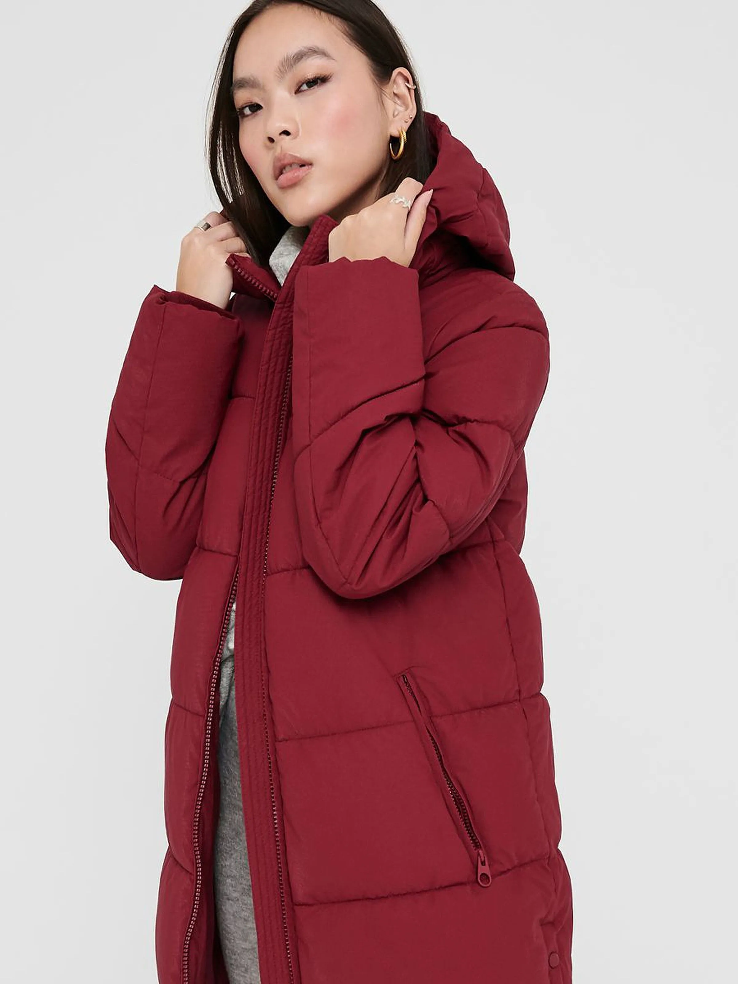 coat ONLY Sienna Long Puffer Otw - Rhubarb - women´s