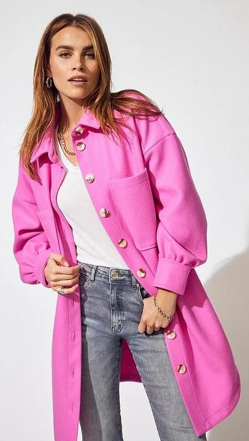 coat ONLY Trillion Oversize Shacket - Pink Flambé - women´s