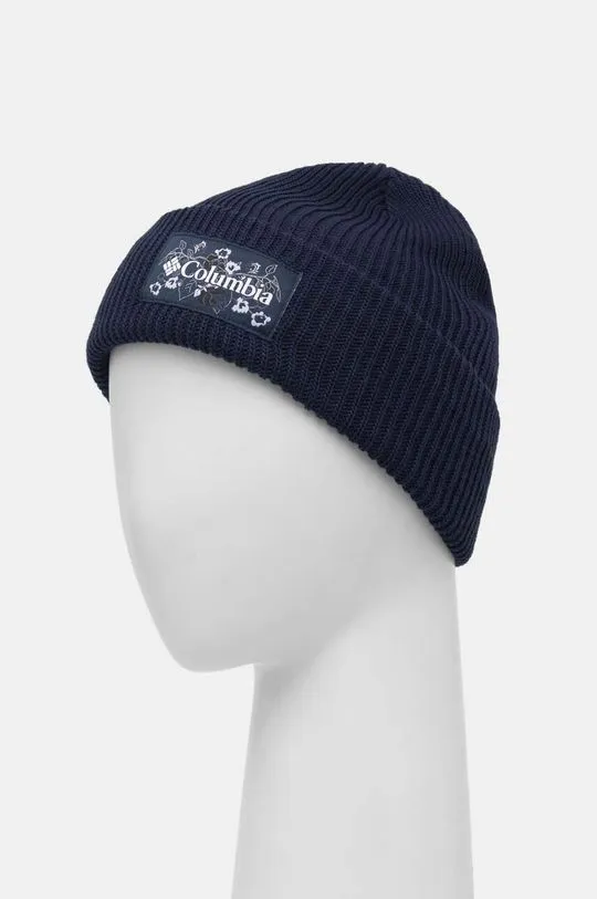 Columbia beanie Lost Lager II navy blue color thick knit 1975921