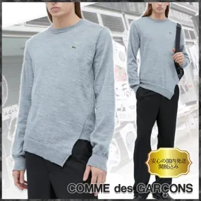 COMME des GARCONS  |Crew Neck Wool Street Style Long Sleeves Logo Designers