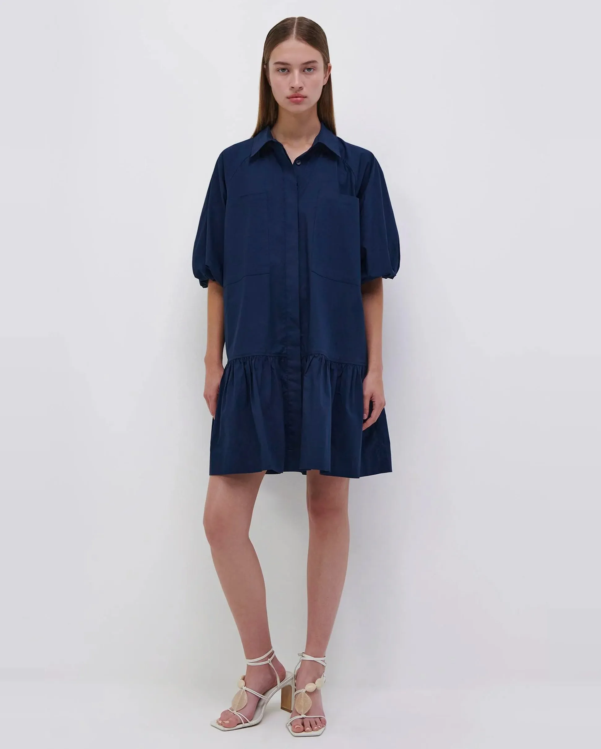 CRISSY COTTON POPLIN DRESS / MIDNIGHT