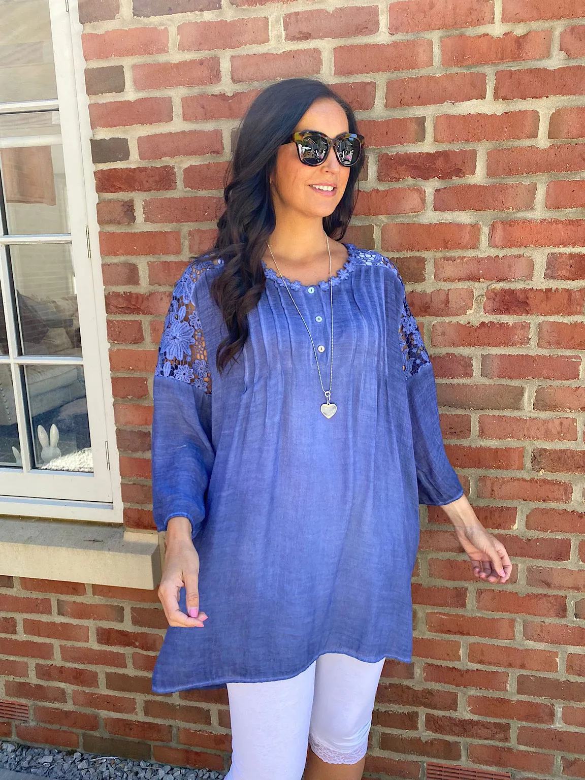 Crochet Lace Button Top Susan