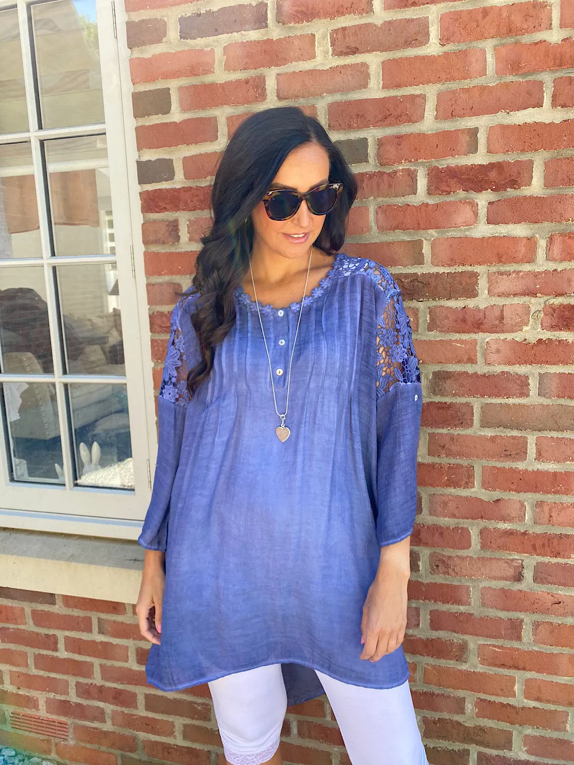 Crochet Lace Button Top Susan