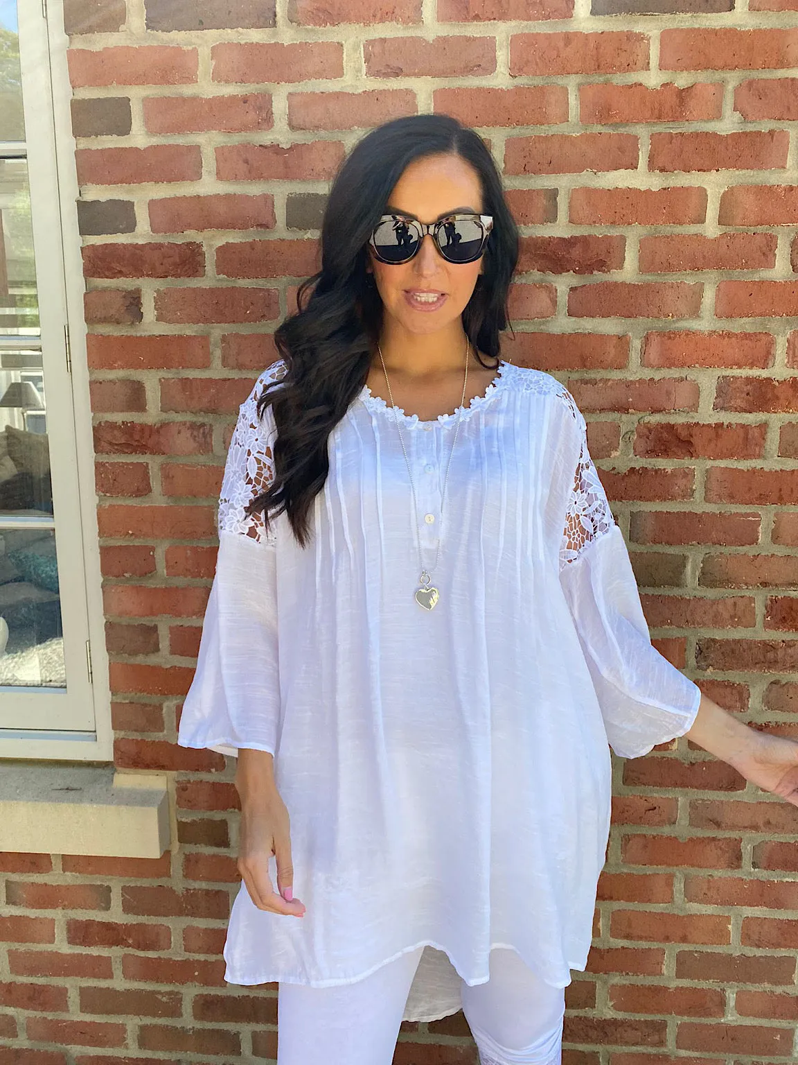 Crochet Lace Button Top Susan