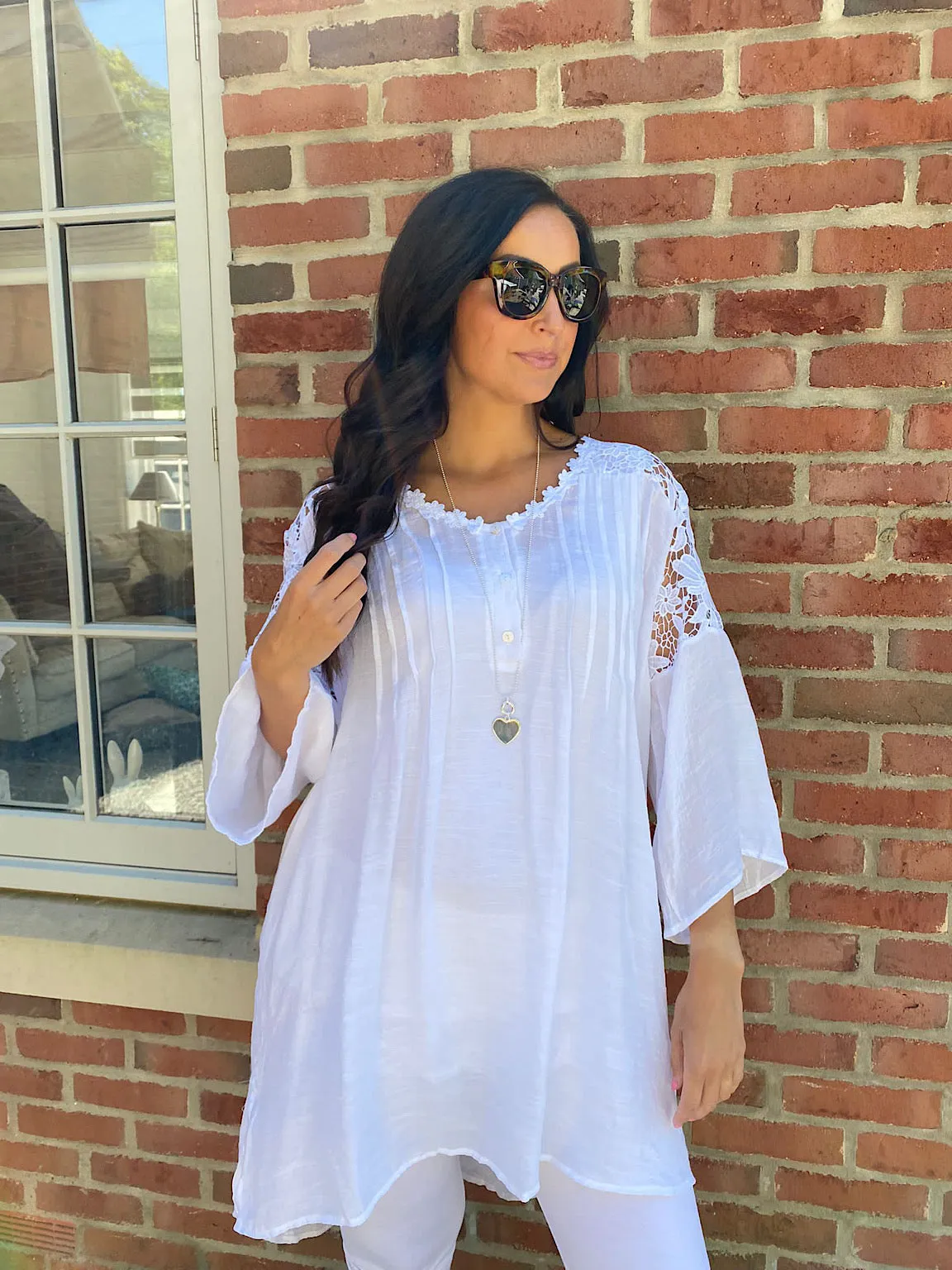 Crochet Lace Button Top Susan