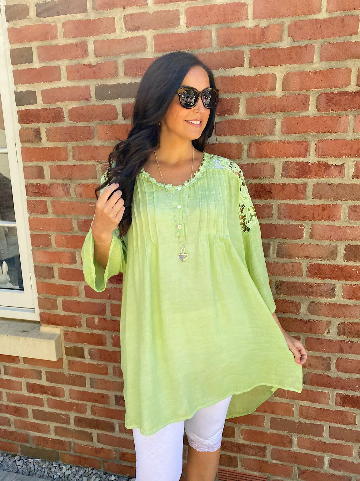 Crochet Lace Button Top Susan