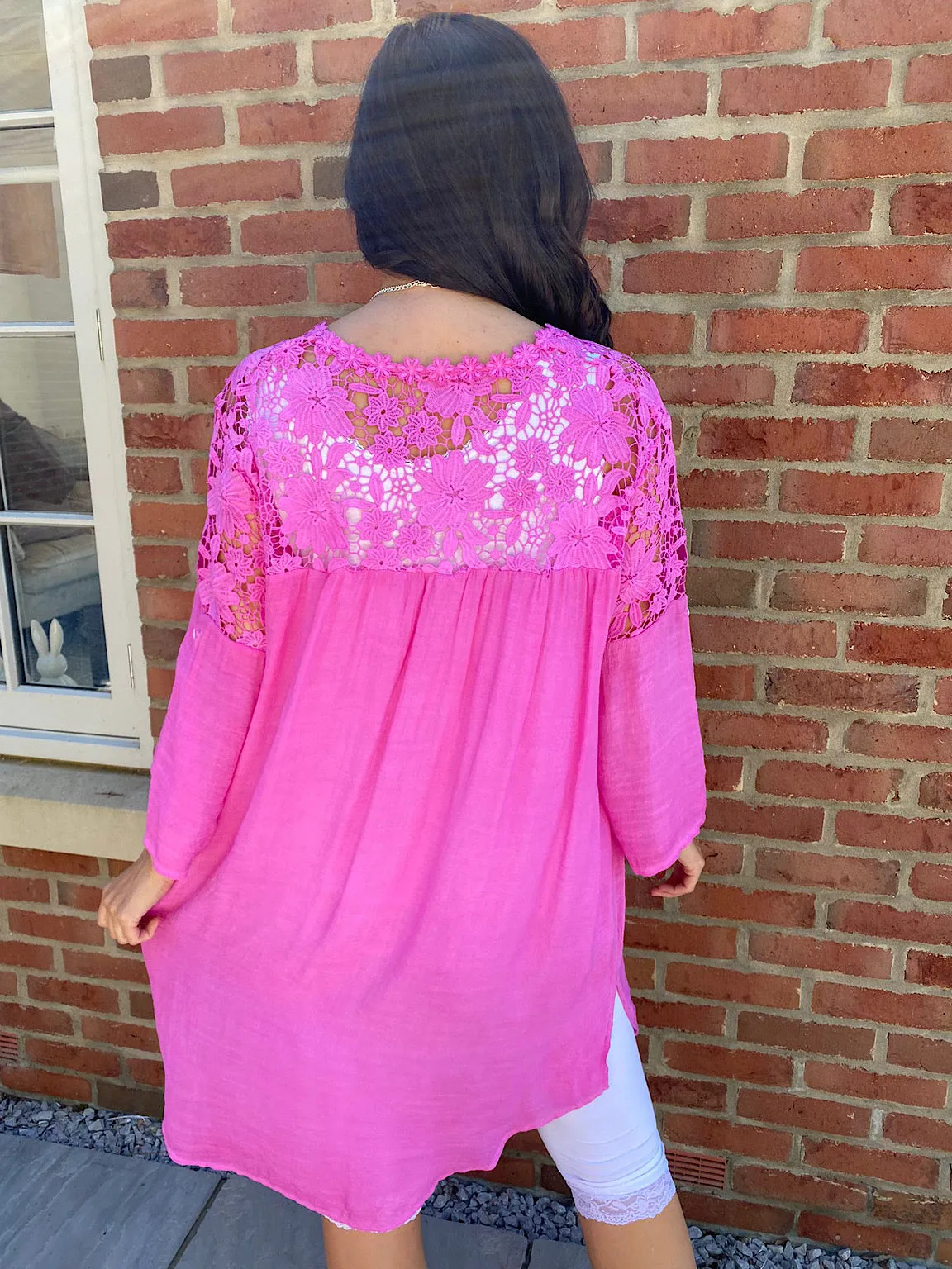 Crochet Lace Button Top Susan