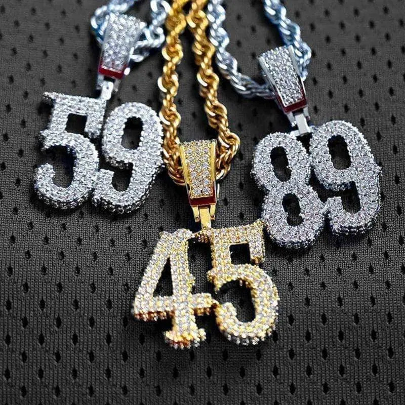 Custom Western Font Number Necklaces