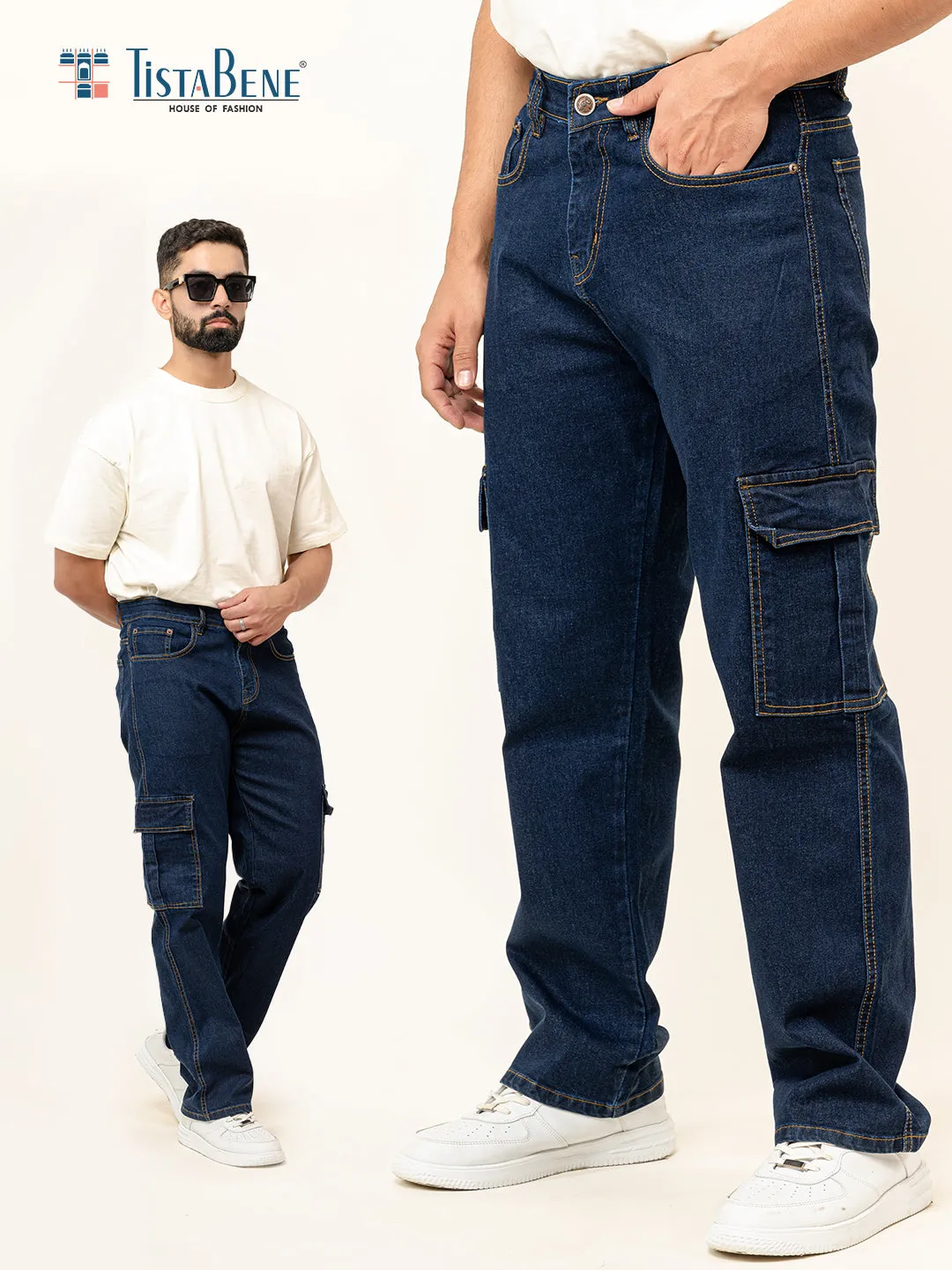 Dark Blue 6 pocket Denim jeans