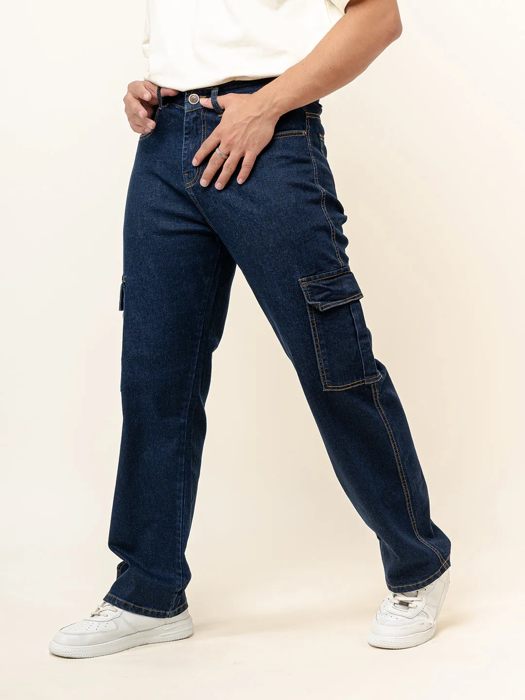 Dark Blue 6 pocket Denim jeans