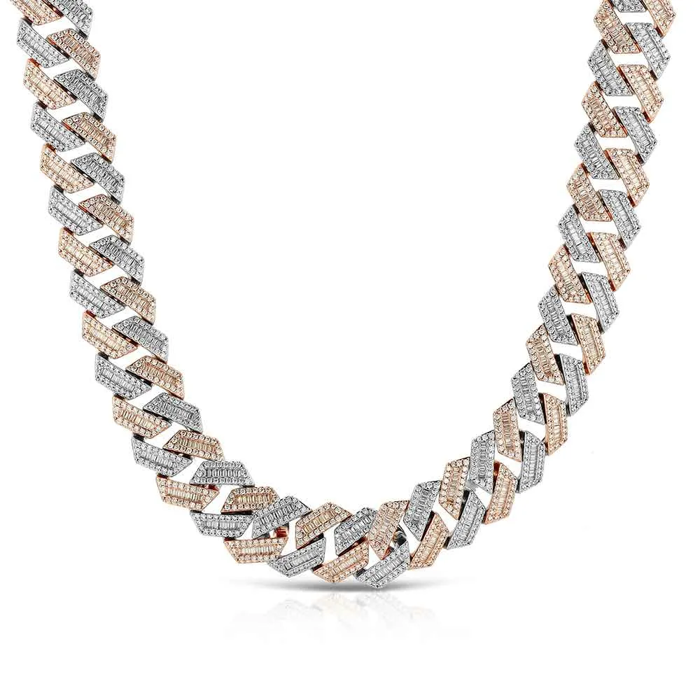 Diamond Baguette Straight Edge Cuban Chain 18mm