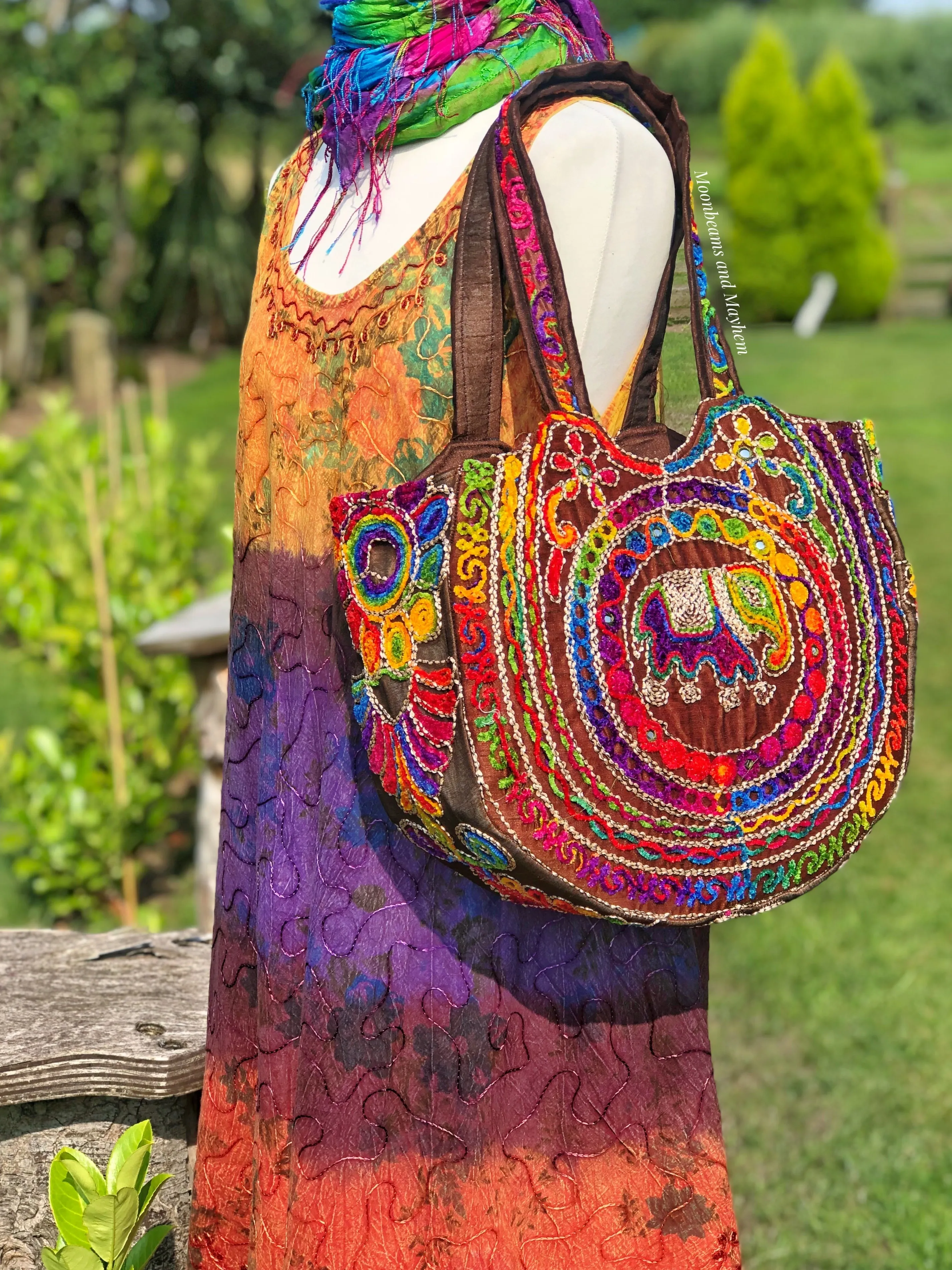 DIVINE BURNT UMBER SHAMBALA BOHEMIAN SHOULDER BAG