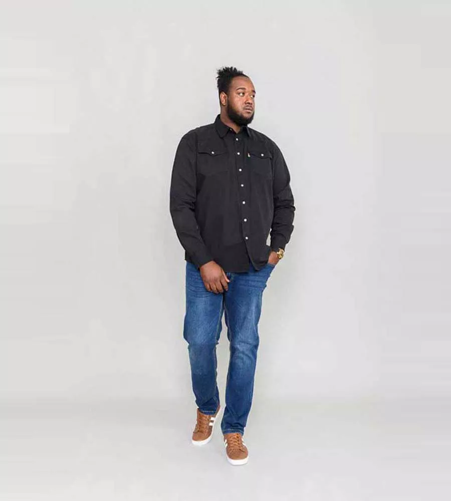 Duke Big Mens Long Sleeve Black Denim Shirt Western Style (WESTERN BLACK)