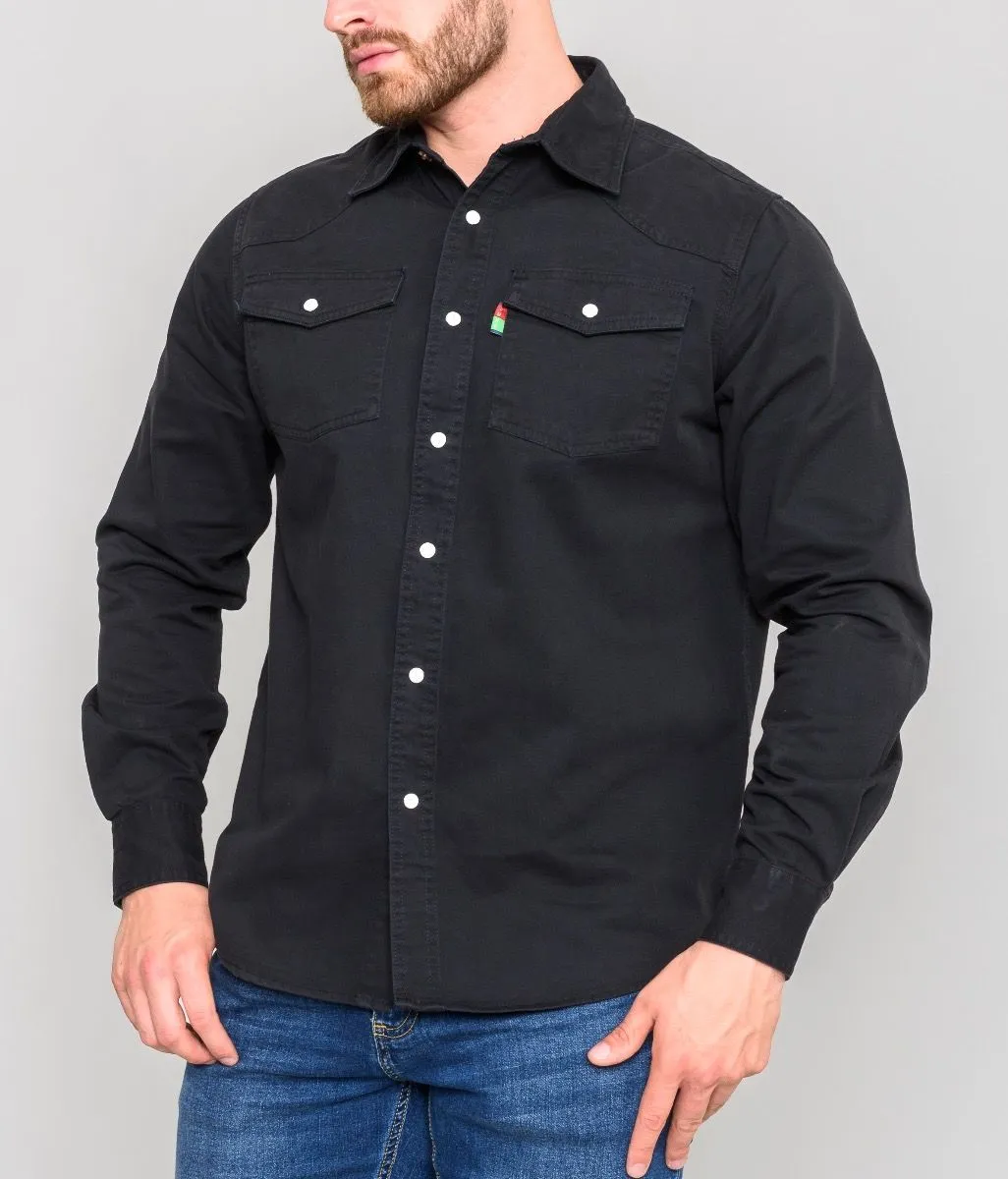 Duke Kingsize Big Western Denim Shirt Black Regular Fit