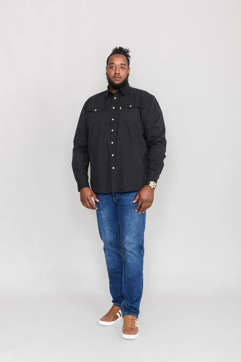 Duke Western Denim Shirt Black Regular Fit