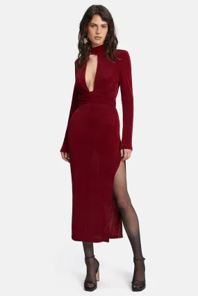 Ellis Knit Maxi Dress - Burgundy