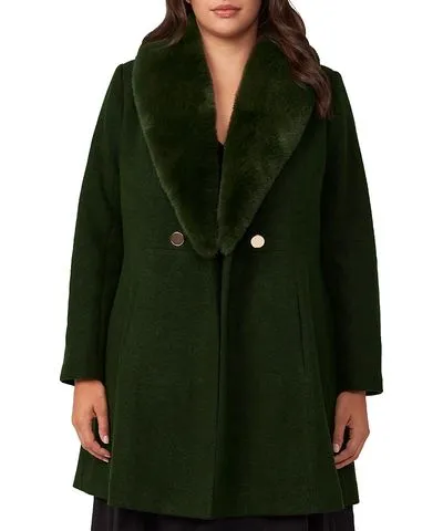 Estelle Plus Grammys Faux Fur Trimmed Coat