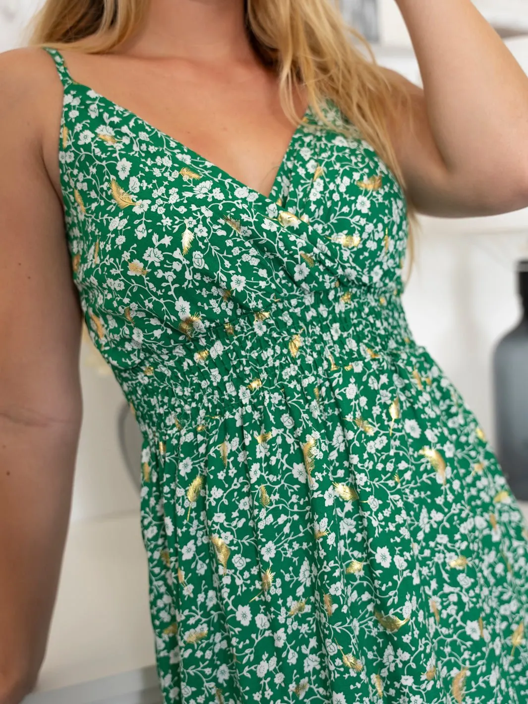 Everly long dress green mix