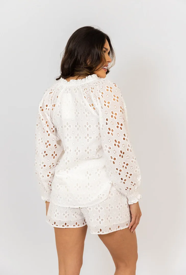 Eyelet Smock Shorts