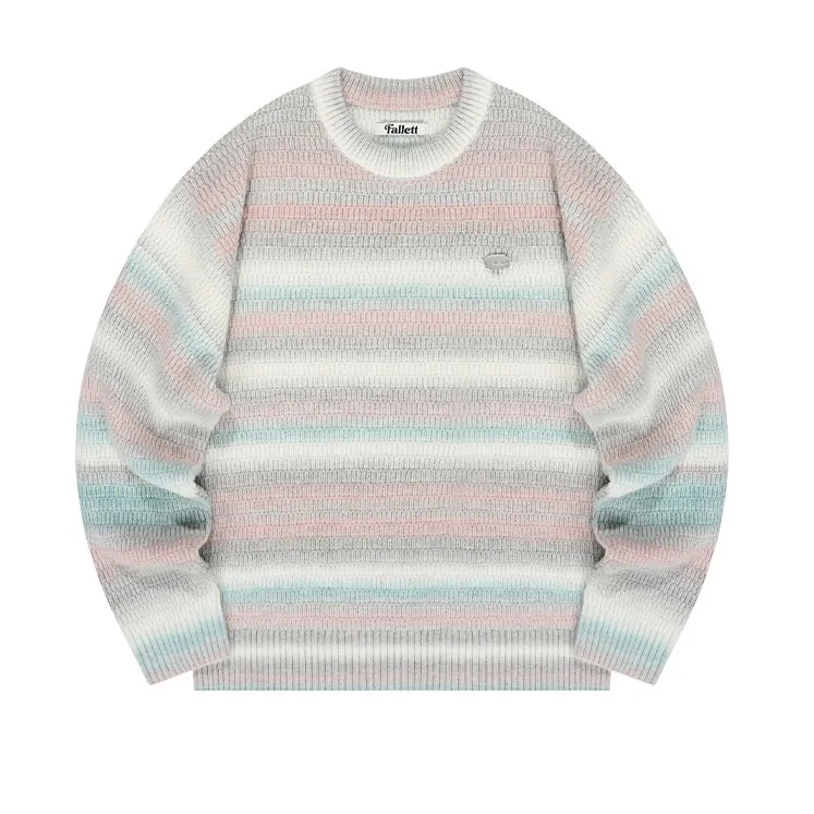 Fallett  |Stripes Unisex Street Style U-Neck Long Sleeves Logo