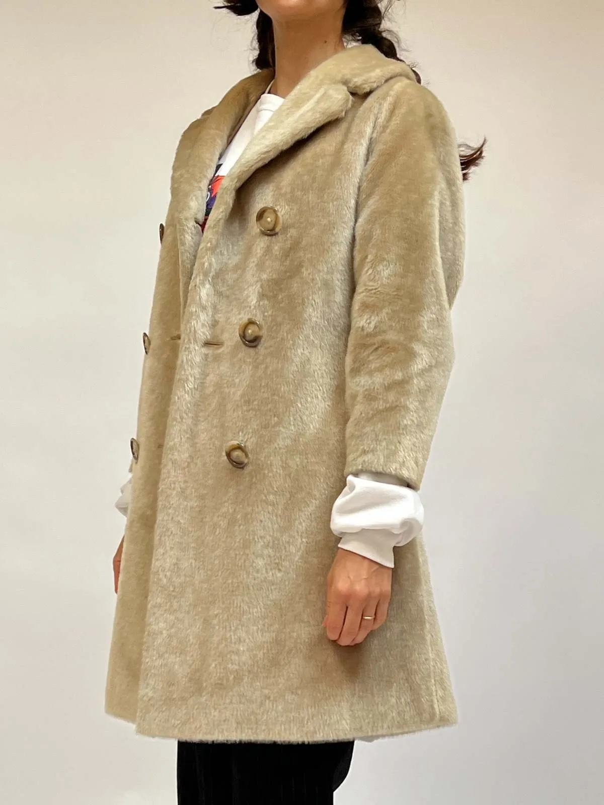 Faux Fur Coat - Taupe