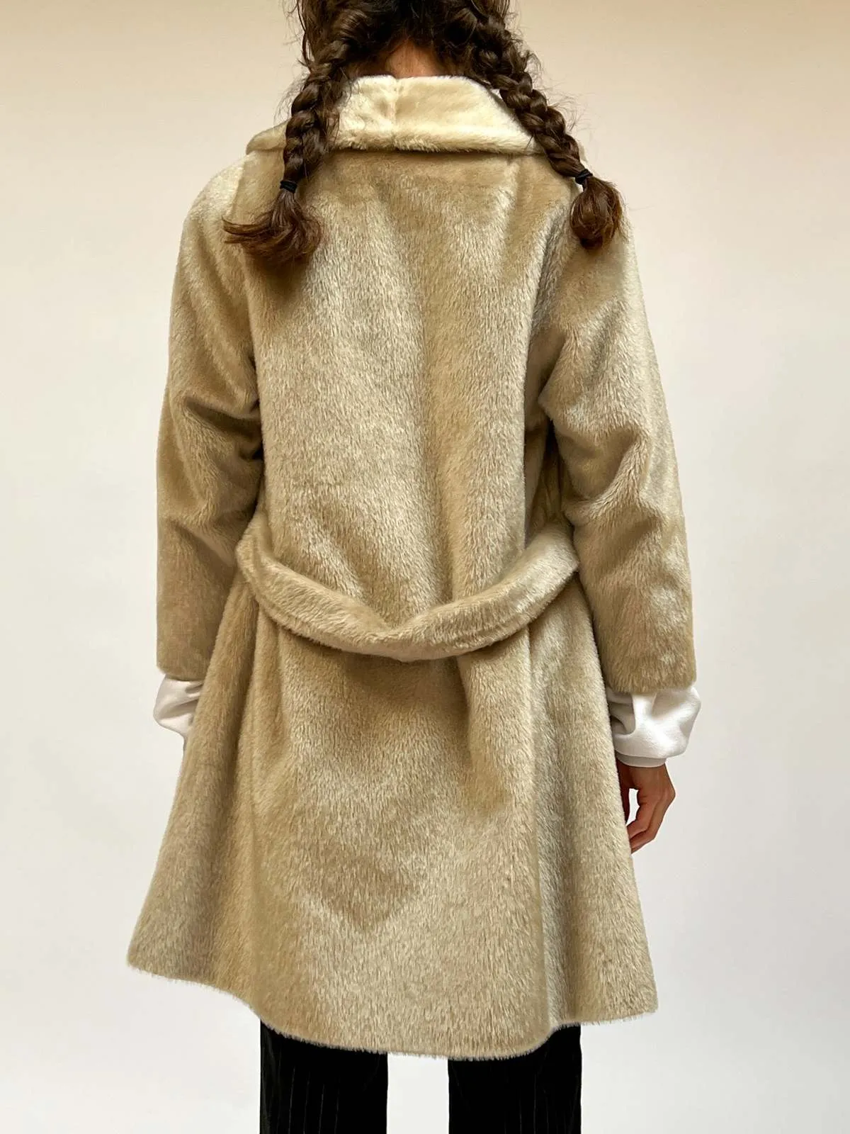 Faux Fur Coat - Taupe