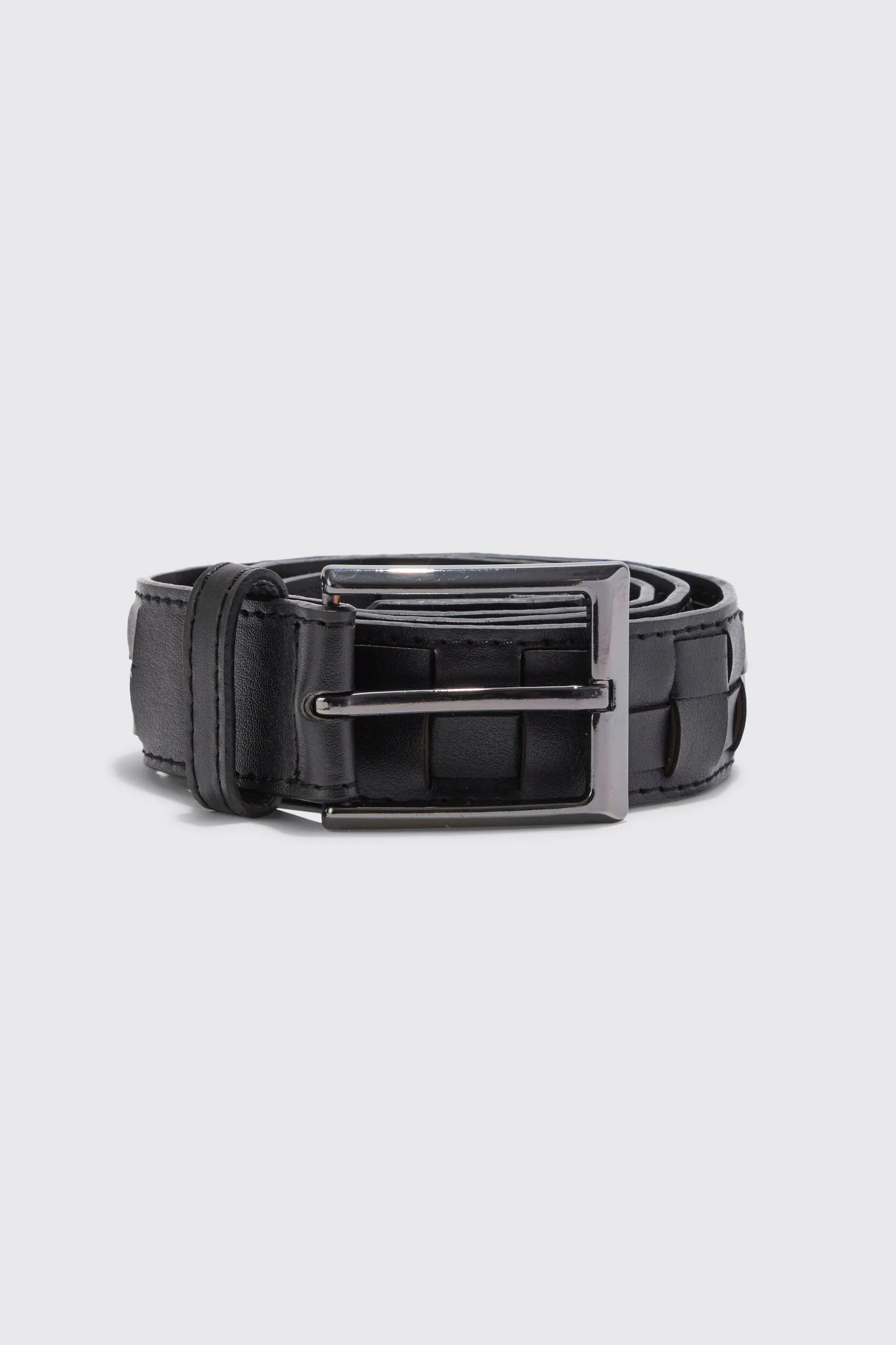 Faux Leather Weave Belt