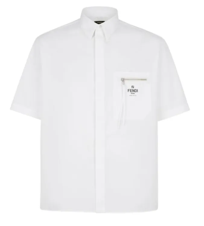 FENDI  |Plain Short Sleeves Logo Luxury Shirts